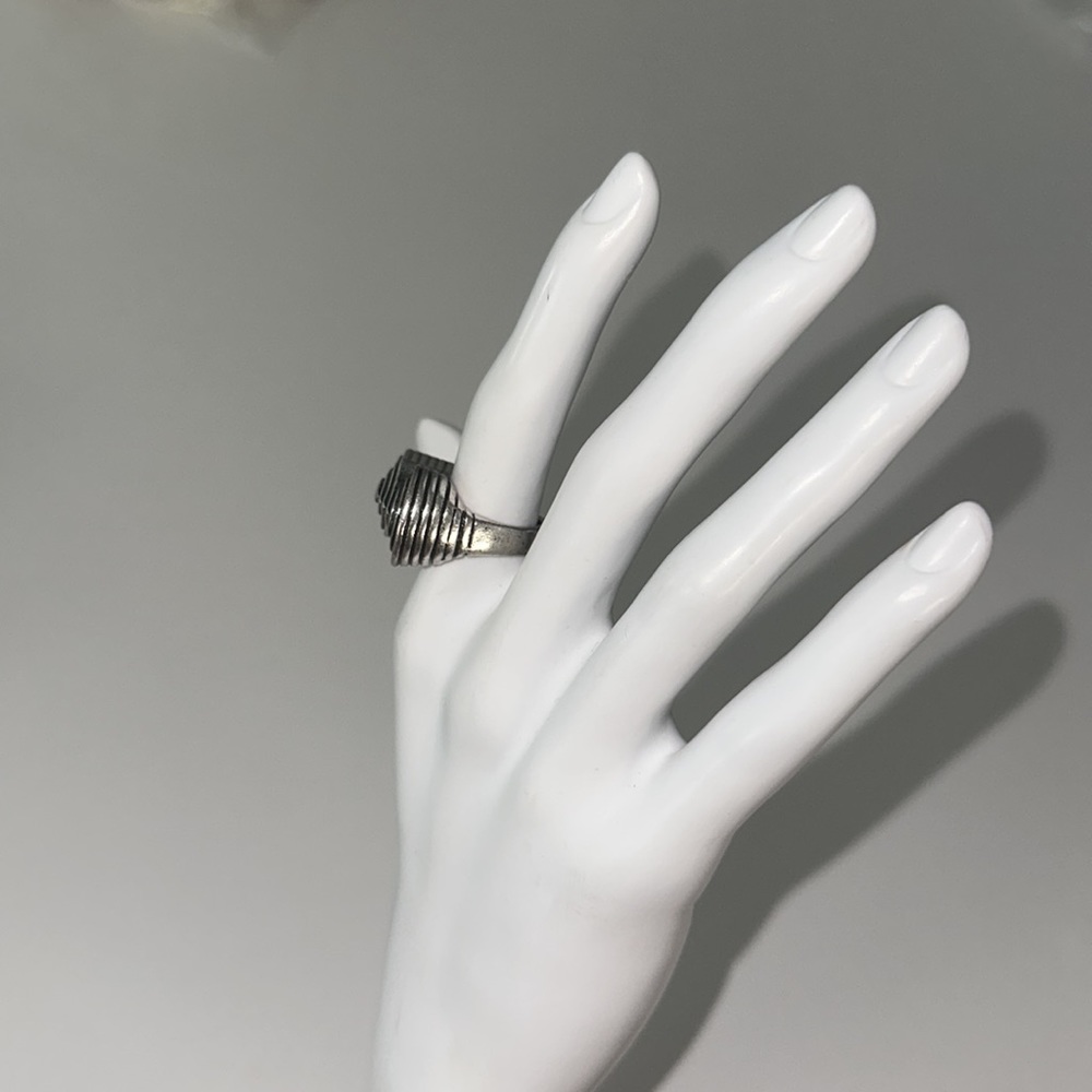 LOW LUV x Erin Wasson antiqued silver *Deco* boho statement ring 6 - Picture 5 of 7